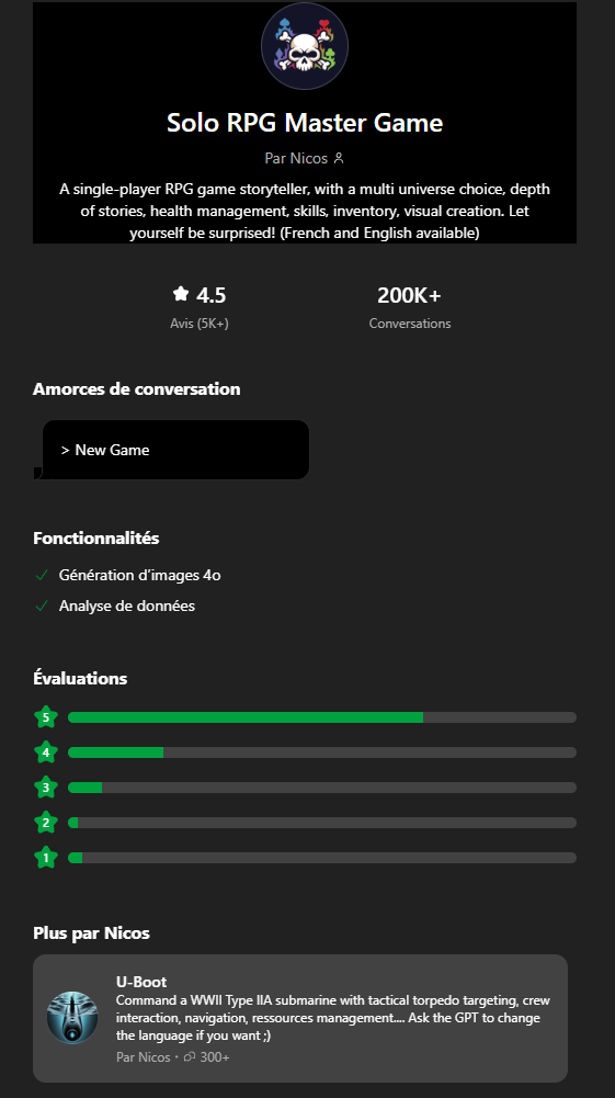 Solo RPG Master Game