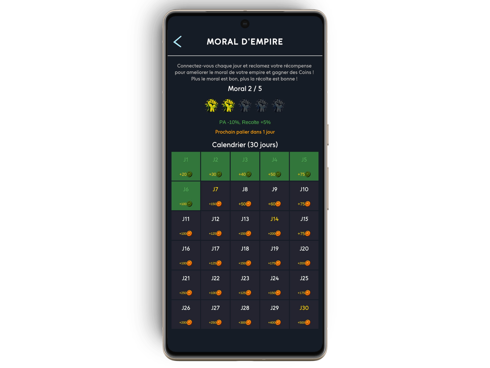 Daily streak system