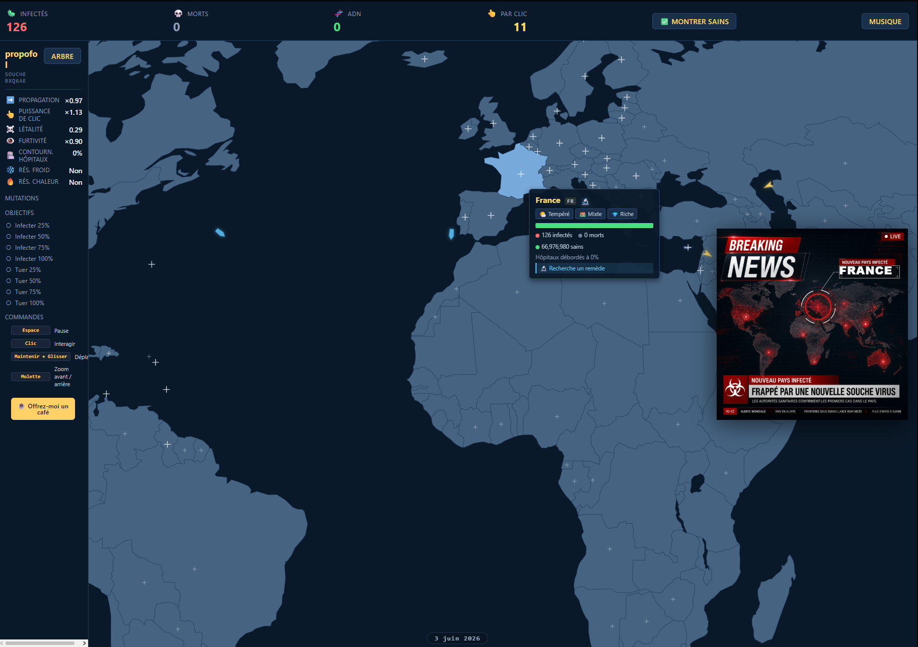 New game launch screen on desktop